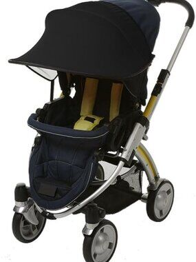 UPF 50+ Sun Shade for Strollers & Car Seats - Black, UV Protection & Easy Fit